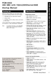 Advantech PCM-4862 Startup Manual