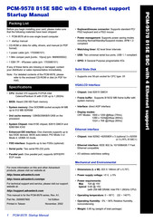 Advantech PCM-9387 Startup Manual