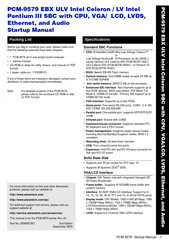 Advantech PCM-9579 Startup Manual