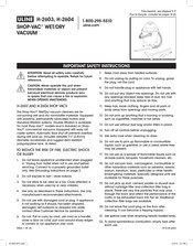 U-Line SHOP-VAC H-2604 Manual