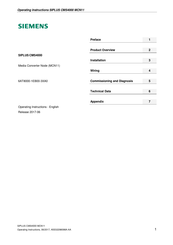 Siemens MCN11 Operating Instructions Manual