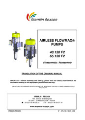 Kremlin-Rexson AIRLESS FLOWMAX 40.130 F2 Disassembly/Reassembly