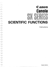 Canon Canola SX Series Instructions Manual
