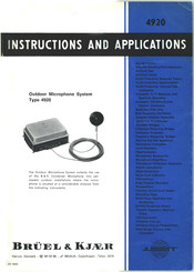 BRUEL & KJAER 4920 Instructions And Applications
