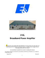 E&I 210L Manual