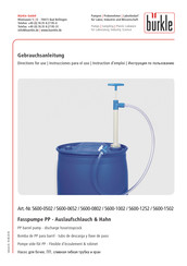 burkle 5600-1002 Directions For Use Manual