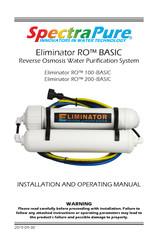 SpectraPure Eliminator RO 100-BASIC Installation And Operating Manual