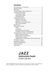 Hardi JAZZ Instruction Book