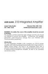 Linear Tube Audio Z10i User Manual