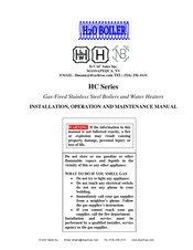 H2O HC 1000 Installation, Operation And Maintenance Manual