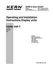 KERN VHP-T Operating And Installation Instructions