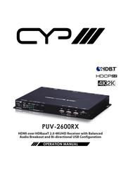 CYP PUV-2600RX Operation Manual