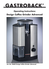 Gastroback Design Coffee Grinder Advanced Operating Instructions Manual
