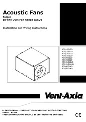 Vent-Axia ACQ12512D Installation And Wiring Instructions