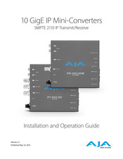 AJA Video Systems Inc IPT-10G2-SDI Installation And Operation Manual