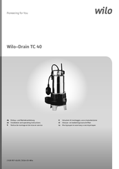 Wilo Drain TC 40 Installation And Operating Instructions Manual