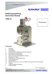Klauke TEXTRON THK 22 Instruction Manual