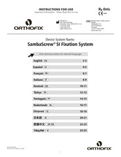 Orthofix SambaScrew SI Fixation System Instructions For Use Manual