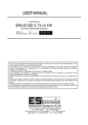 Elettronica Santerno SINUS/ISD Series User Manual