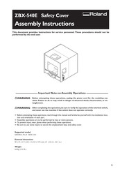 Roland ZBX-540E Assembly Instructions Manual