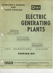 Onan NH Series Operator's Manual And Parts Catalog