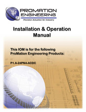 Promation Engineering P1.A Series Installation & Operation Manual