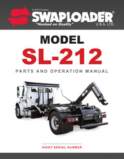 swaploader SL-212 Parts And Operation Manual