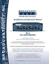 Broadcast Tools Mix-4 Installation And Operation Manual