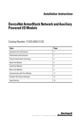 Rockwell Automation ArmorBlock Series Installation Instructions Manual