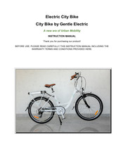 Gentle Electric City Bike Instruction Manual