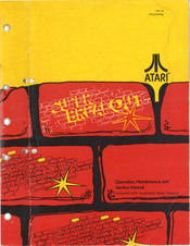 Atari Super Breakout Operation, Maintenance And Service Manual