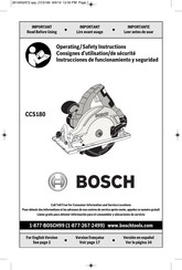 Bosch CCS180 Operating/Safety Instructions Manual