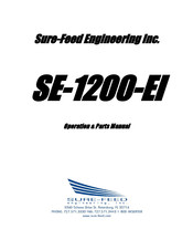 Sure-Feed Engineering SE-1200-E Operations & Parts Manual