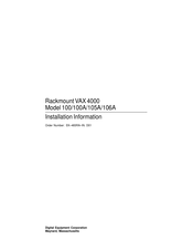Digital equipment VAX 4000 Model 105A Installation Information