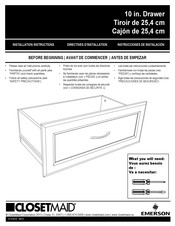 Emerson CLOSETMAID 10 in. Drawer Installation Instructions Manual