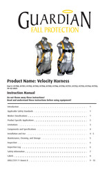 Guardian Velocity Harness Instruction Manual