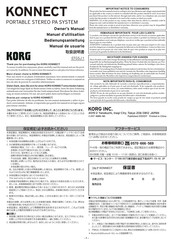 Korg KONNECT EFGSJ 1 Owner's Manual