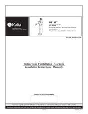 Kalia RUSTIK BF1487 Installation Instructions / Warranty