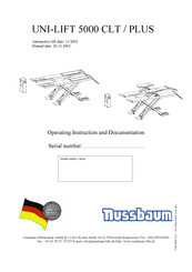 Nussbaum UNI-LIFT 5000 CLT PLUS Operating Instruction And Documentation