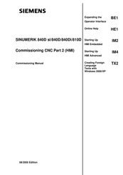 Siemens SINUMERIK 840D sl Commissioning Manual