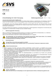 SVS SHR-12 L4 Operating Instructions Manual