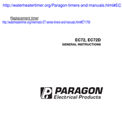Paragon EC72D/240 General Instructions Manual