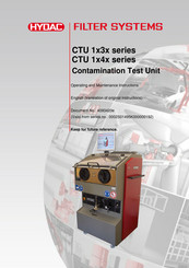 HYDAC FILTER SYSTEMS CTU 1 4 Series Operating And Maintenance Instructions Manual