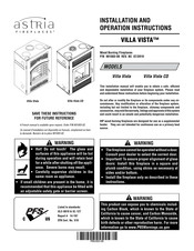 Astria Fireplaces Villa Vista Installation And Operation Instructions Manual