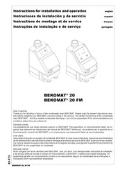 BEKOMAT 20 FM Instructions For Installation And Operation Manual