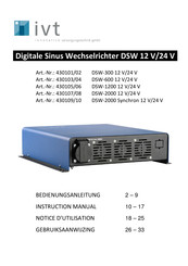 IVT DSW-1200 24 V Instruction Manual