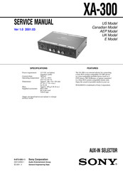 Sony XA 300 Service Manual