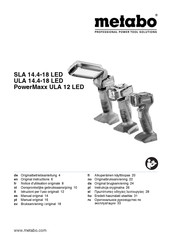 Metabo PowerMaxx ULA 12 LED Original Instructions Manual
