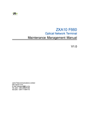 JTL ZXA10 F660 Maintenance Management Manual