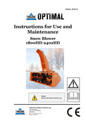 TREJON 1800HD Instructions For Use And Maintenance Manual
